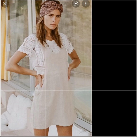 Spell Della Pinafore Cream Mini Dress size Small - Picture 2 of 10